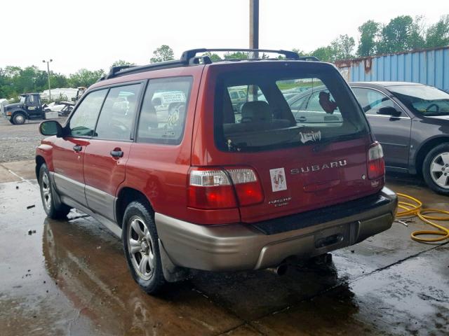 JF1SF65582H759536 - 2002 SUBARU FORESTER S RED photo 3