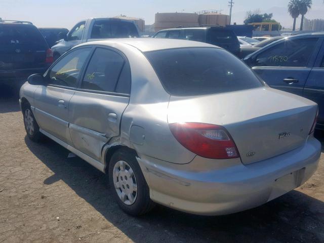 KNADC123416072790 - 2001 KIA RIO SILVER photo 3