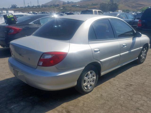 KNADC123416072790 - 2001 KIA RIO SILVER photo 4