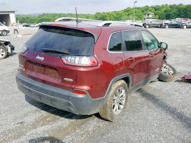 1C4PJMLB3KD236296 - 2019 JEEP CHEROKEE L MAROON photo 4