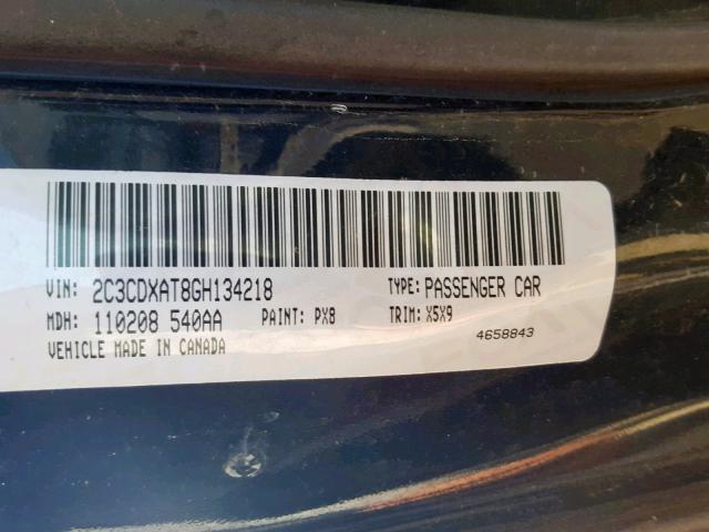 2C3CDXAT8GH134218 - 2016 DODGE CHARGER PO TWO TONE photo 10