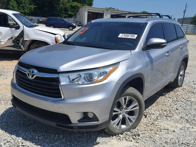 5TDKKRFH8ES035166 - 2014 TOYOTA HIGHLANDER SILVER photo 2