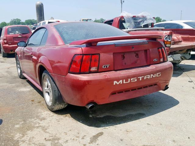 1FAFP42X94F108780 - 2004 FORD MUSTANG GT BURGUNDY photo 3