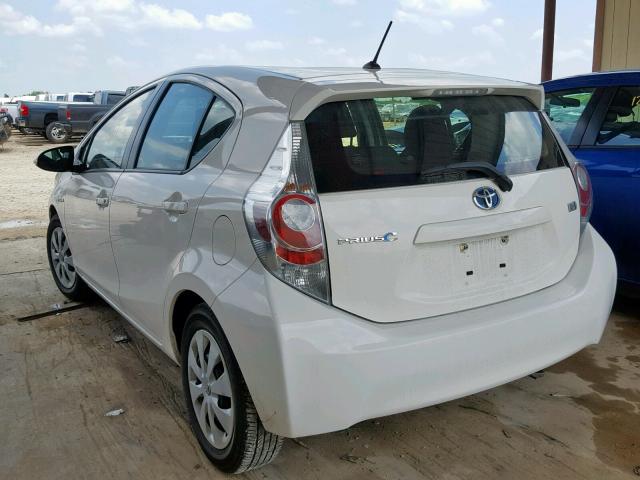 JTDKDTB36D1038189 - 2013 TOYOTA PRIUS C WHITE photo 3