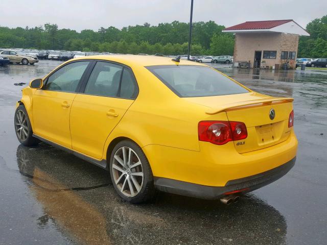 3VWWJ71K47M176201 - 2007 VOLKSWAGEN JETTA GLI YELLOW photo 3