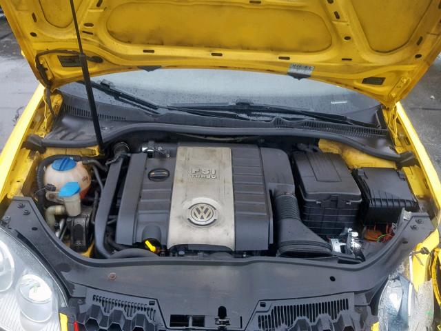 3VWWJ71K47M176201 - 2007 VOLKSWAGEN JETTA GLI YELLOW photo 7