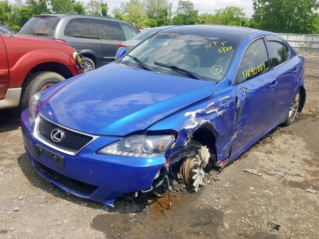 JTHCK262372010689 - 2007 LEXUS IS 250 BLUE photo 2