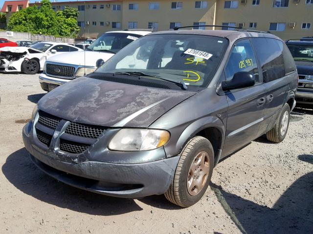 1B4GP253X2B643226 - 2002 DODGE CARAVAN SE GRAY photo 2