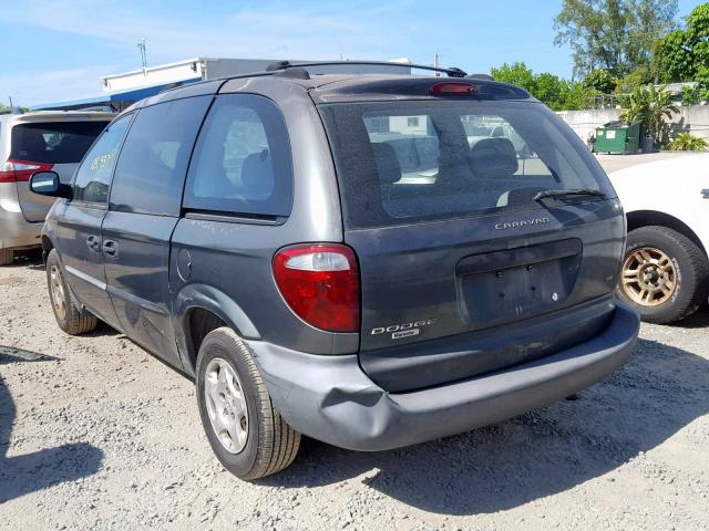 1B4GP253X2B643226 - 2002 DODGE CARAVAN SE GRAY photo 3