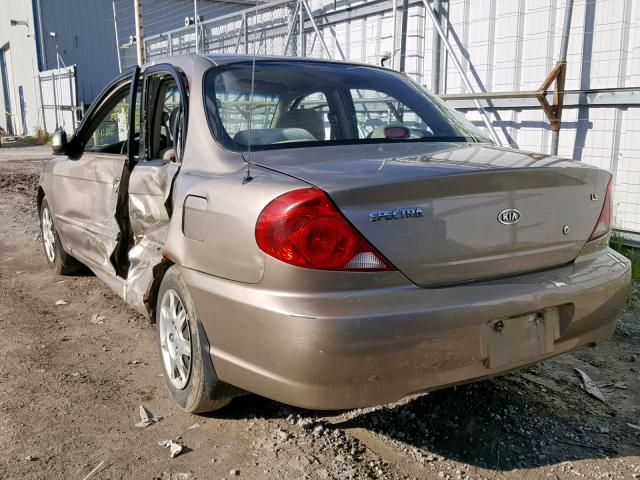 KNAFB121345313131 - 2004 KIA SPECTRA BA BEIGE photo 3