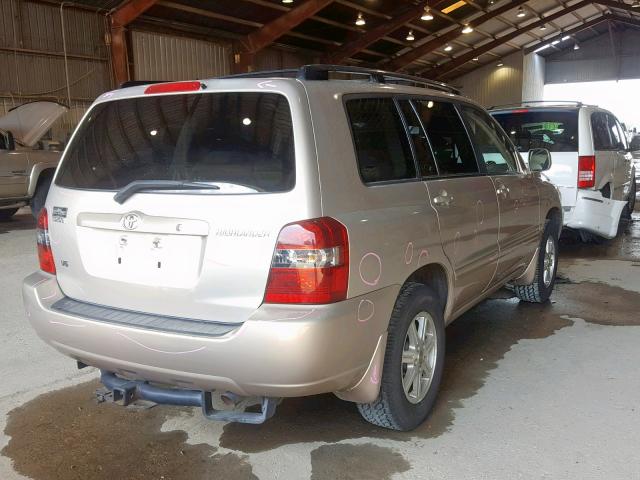 JTEGP21A760111873 - 2006 TOYOTA HIGHLANDER BEIGE photo 4