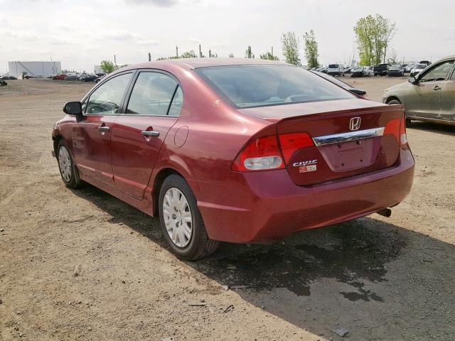 2HGFA16299H017203 - 2009 HONDA CIVIC DX RED photo 3