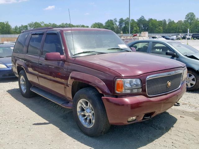 1GYEK13R9YR158967 - 2000 CADILLAC ESCALADE BURGUNDY photo 1