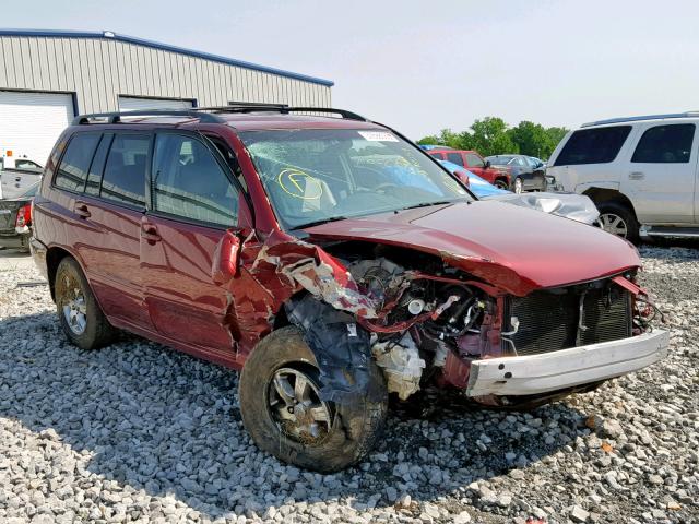 JTEGP21A560113931 - 2006 TOYOTA HIGHLANDER RED photo 1