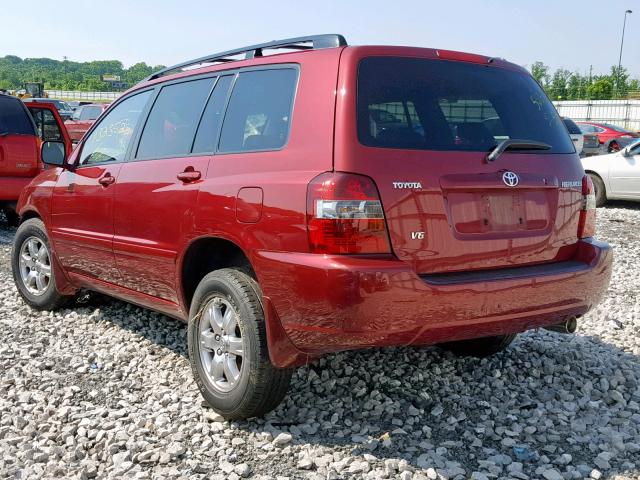 JTEGP21A560113931 - 2006 TOYOTA HIGHLANDER RED photo 3