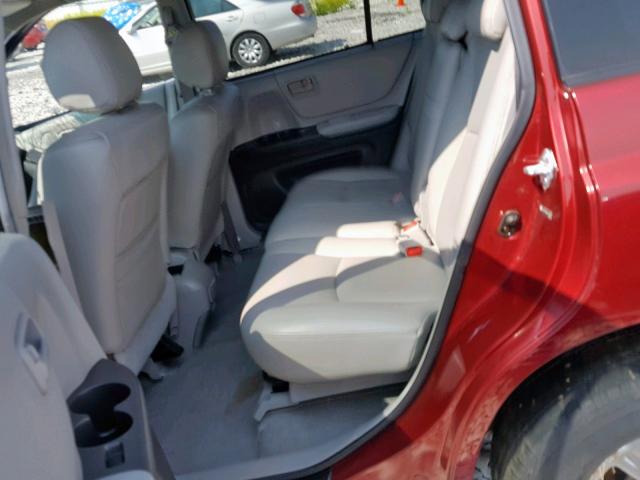 JTEGP21A560113931 - 2006 TOYOTA HIGHLANDER RED photo 6