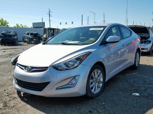 KMHDH4AEXEU104843 - 2014 HYUNDAI ELANTRA SE SILVER photo 2