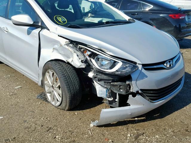 KMHDH4AEXEU104843 - 2014 HYUNDAI ELANTRA SE SILVER photo 9