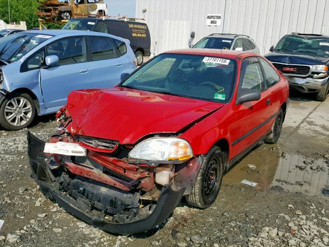 1HGEJ6225WL075502 - 1998 HONDA CIVIC DX RED photo 2