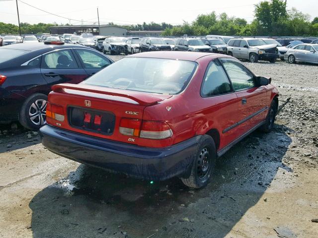 1HGEJ6225WL075502 - 1998 HONDA CIVIC DX RED photo 4