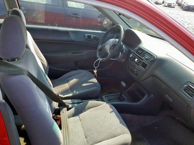 1HGEJ6225WL075502 - 1998 HONDA CIVIC DX RED photo 5