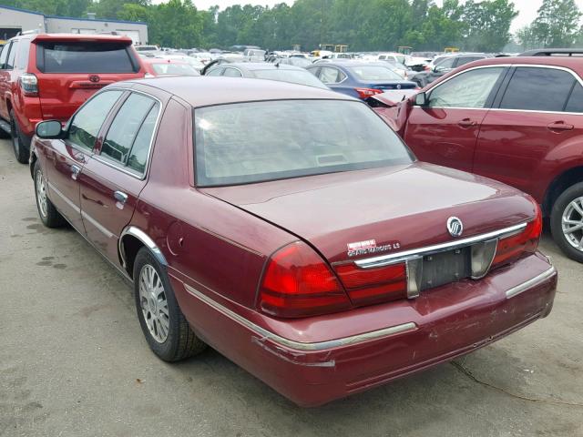 2MEFM75W14X665693 - 2004 MERCURY GRAND MARQ MAROON photo 3