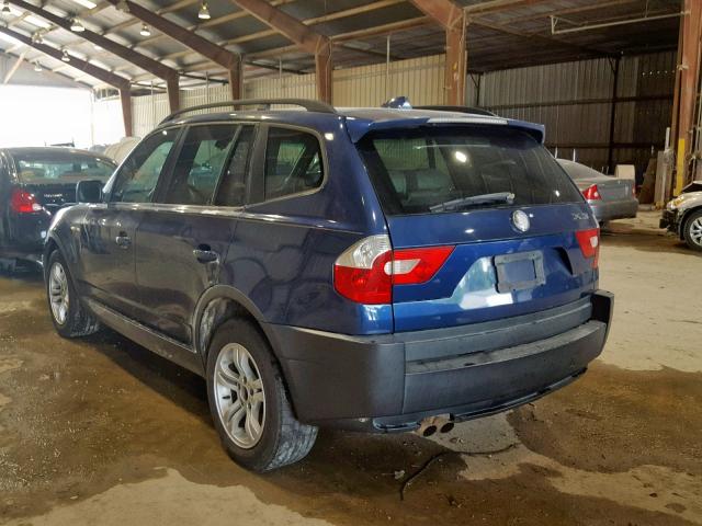 WBXPA93404WA62201 - 2004 BMW X3 3.0I BLUE photo 3