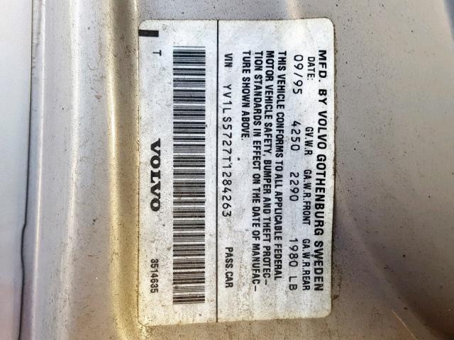 YV1LS5727T1284263 - 1996 VOLVO 850 SILVER photo 10