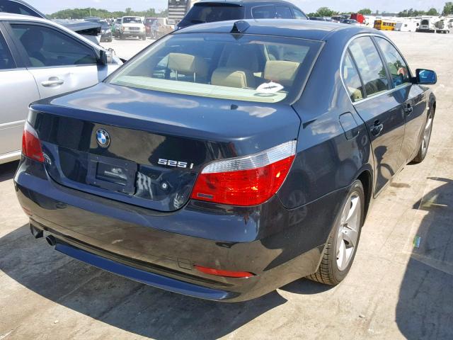 WBANE53587CY06590 - 2007 BMW 525 I BLACK photo 4