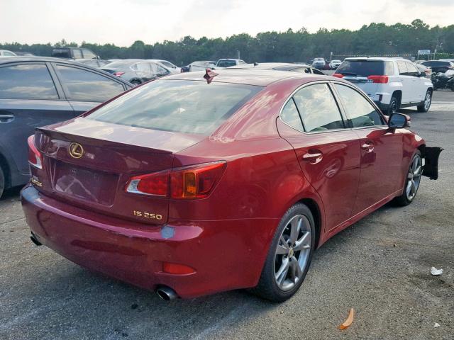 JTHBF5C21A2098252 - 2010 LEXUS IS 250 MAROON photo 4