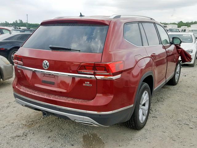 1V2MR2CA1JC510055 - 2018 VOLKSWAGEN ATLAS SEL Qırmızı foto 4