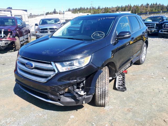 2FMTK4J83FBB49332 - 2015 FORD EDGE SEL BLACK photo 2