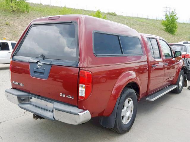 1N6AD09W17C441433 - 2007 NISSAN FRONTIER C RED photo 4