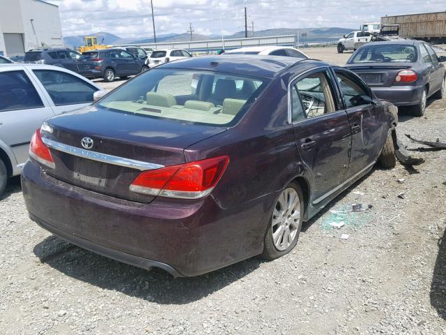 4T1BK3DB1BU404027 - 2011 TOYOTA AVALON BAS MAROON photo 4