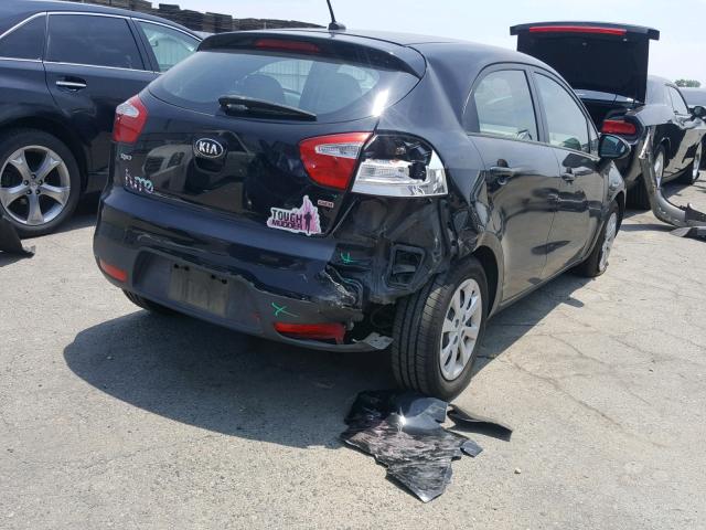 KNADM5A37D6252856 - 2013 KIA RIO LX BLACK photo 4