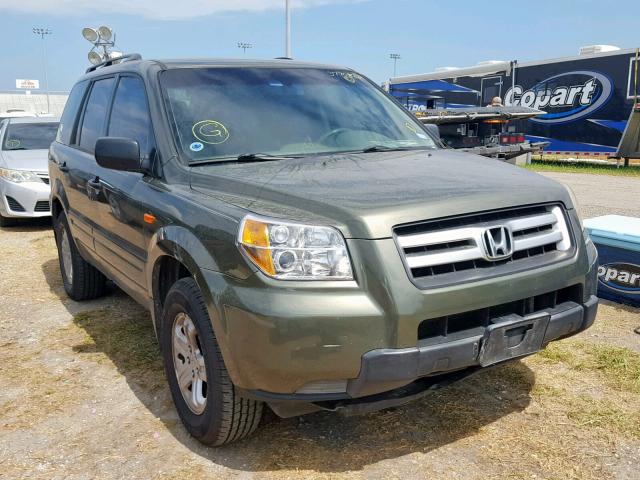 5FNYF18126B028655 - 2006 HONDA PILOT LX GREEN photo 1