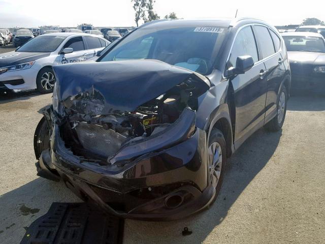 2HKRM4H77EH669056 - 2014 HONDA CR-V EXL BLACK photo 2