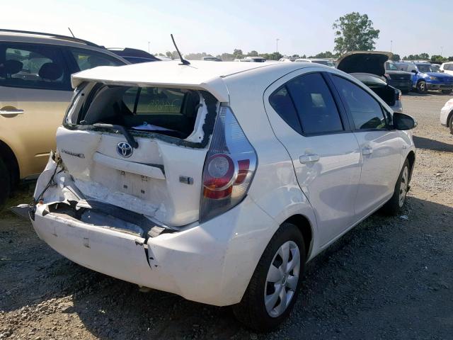 JTDKDTB35D1557007 - 2013 TOYOTA PRIUS C WHITE photo 4