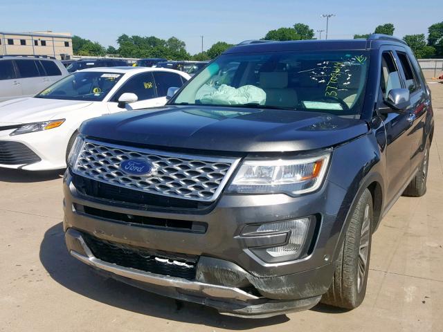 1FM5K8HT5GGB86144 - 2016 FORD EXPLORER P GRAY photo 2