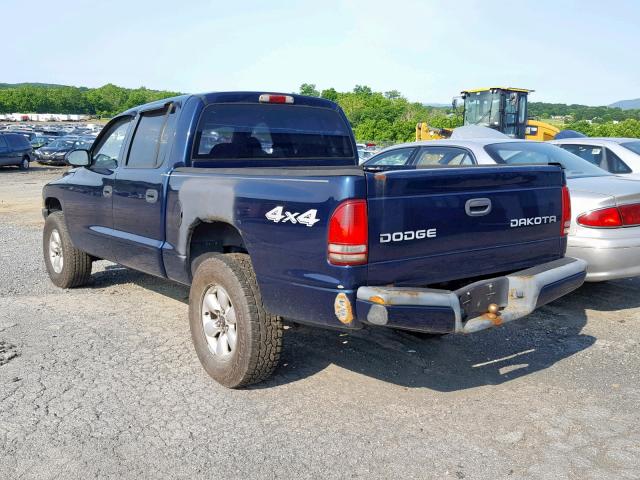 1D7HG38N53S331042 - 2003 DODGE DAKOTA QUA BLUE photo 3