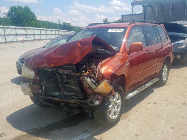 JTEGF21A320029703 - 2002 TOYOTA HIGHLANDER MAROON photo 2