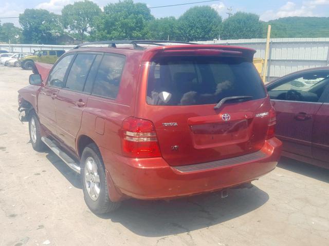 JTEGF21A320029703 - 2002 TOYOTA HIGHLANDER MAROON photo 3