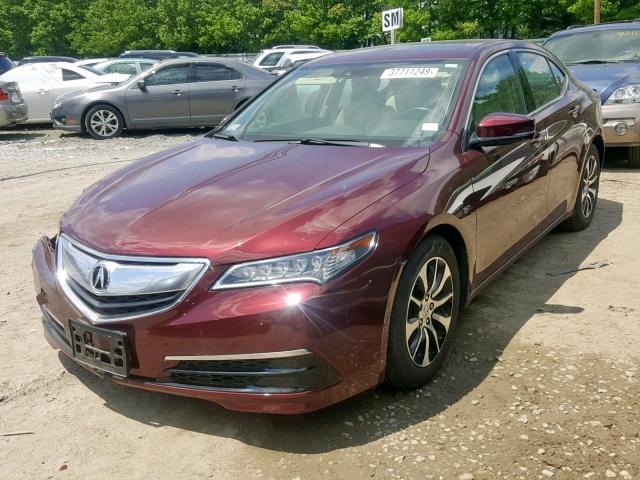 19UUB1F59FA003147 - 2015 ACURA TLX TECH BURGUNDY photo 2