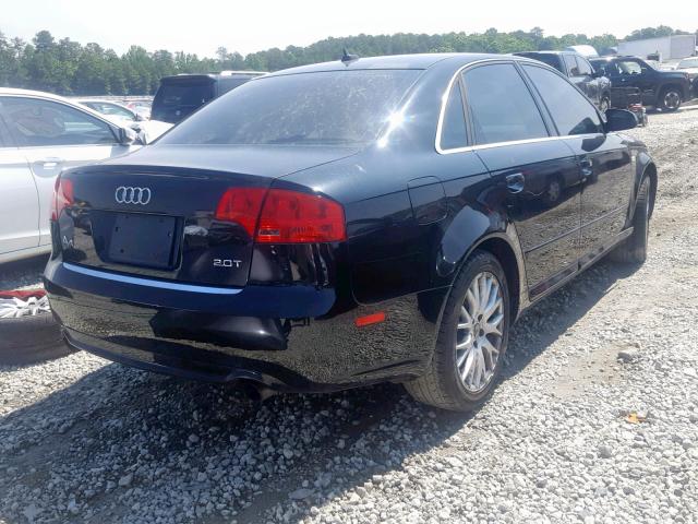 WAUAF78E28A150495 - 2008 AUDI A4 2.0T BLACK photo 4