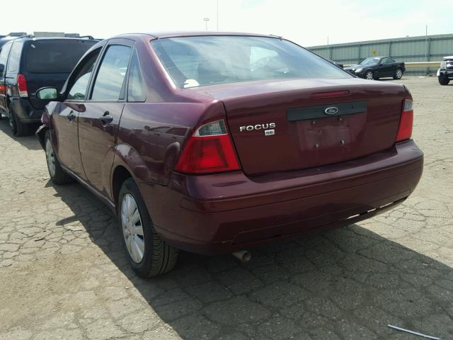 1FAFP34N27W220184 - 2007 FORD FOCUS ZX4 MAROON photo 3