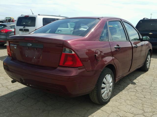 1FAFP34N27W220184 - 2007 FORD FOCUS ZX4 MAROON photo 4