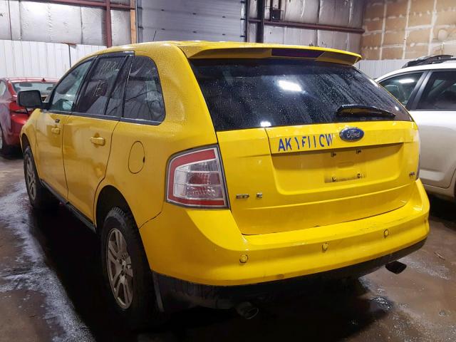 2FMDK48C97BB53501 - 2007 FORD EDGE SEL YELLOW photo 3