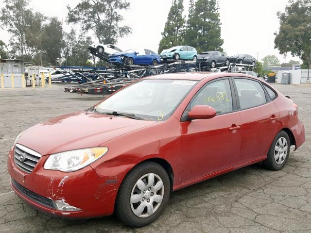 KMHDU46D99U647375 - 2009 HYUNDAI ELANTRA GL RED photo 2