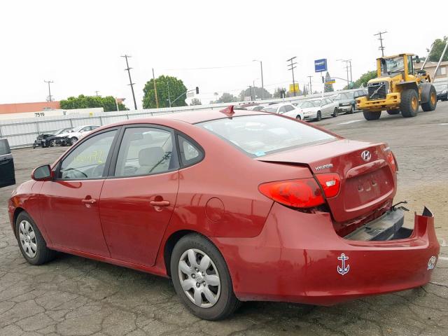 KMHDU46D99U647375 - 2009 HYUNDAI ELANTRA GL RED photo 3