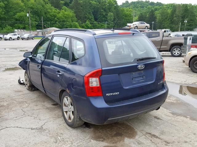 KNAFG526077104166 - 2007 KIA RONDO LX BLUE photo 3